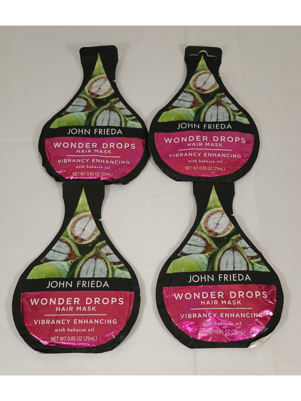 John FRIEDA Wonder Drops Hair Mask VIBRANCY Enhancing Babassu .85oz Lot 4 NEW